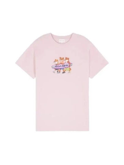 Surfing Foxes Short Sleeve T-shirt Milkshake - MAISON KITSUNE - BALAAN 2