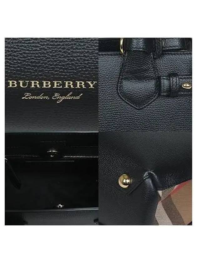 8036513 House Check Black Leather Small Banner 2WAY - BURBERRY - BALAAN 5