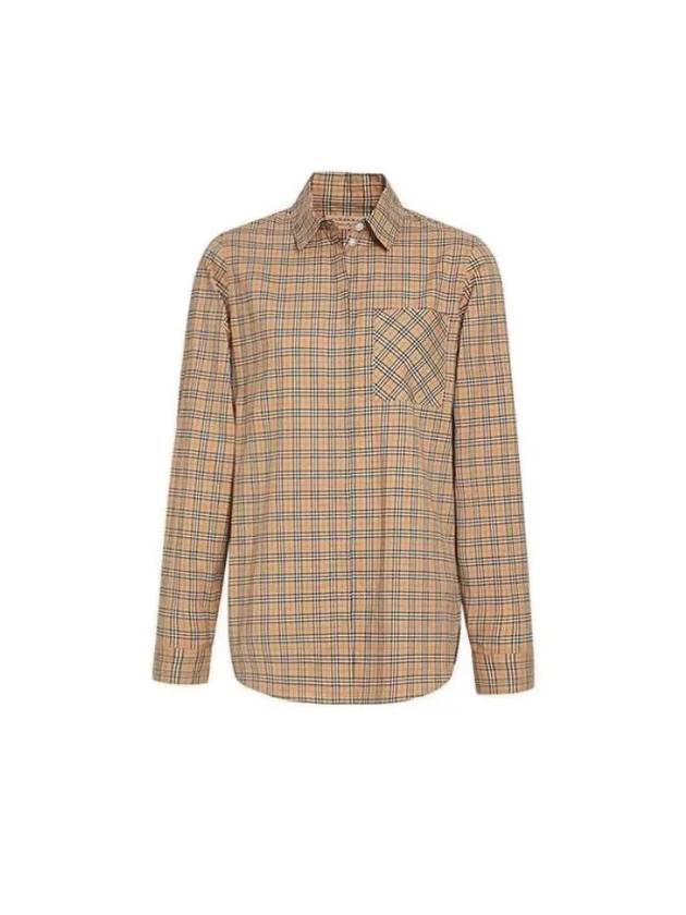 Antique Vintage Check Cotton Long Sleeve Shirt Beige - BURBERRY - BALAAN 3