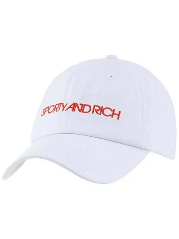 Embroidered Logo Cotton Ball Cap White - SPORTY & RICH - BALAAN 4