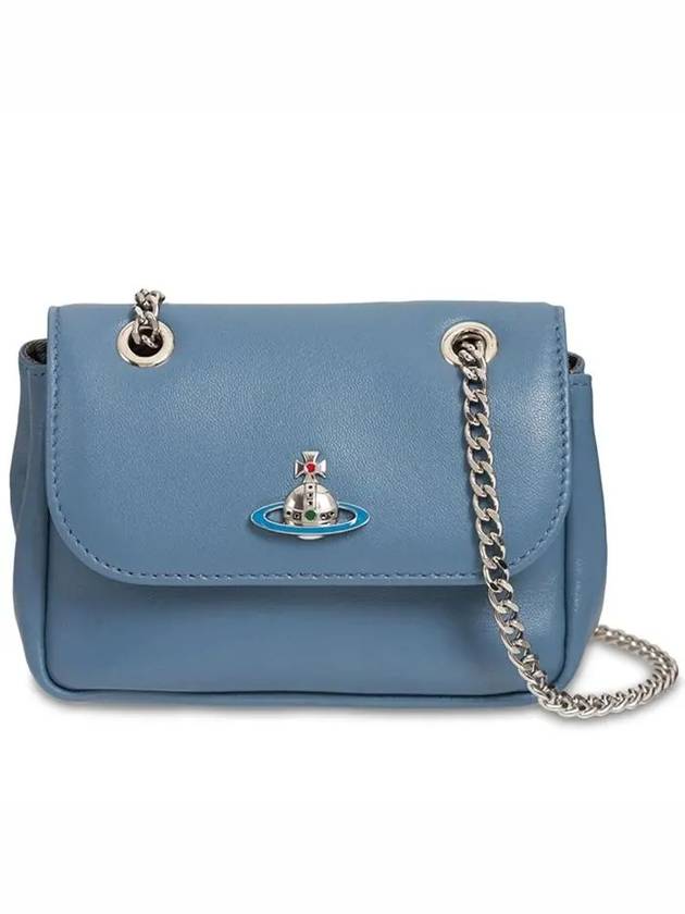 EMMA Emma of Logo Blue Leather Chain Shoulder Bag - VIVIENNE WESTWOOD - BALAAN 1