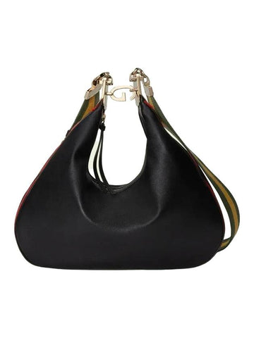 Attach Large Leather Shoulder Bag Black - GUCCI - BALAAN 1