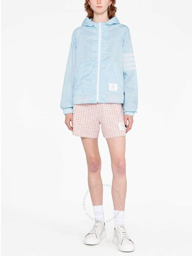 4 Bar Ripstop Polyamide Windbreaker Light Blue - THOM BROWNE - BALAAN 4