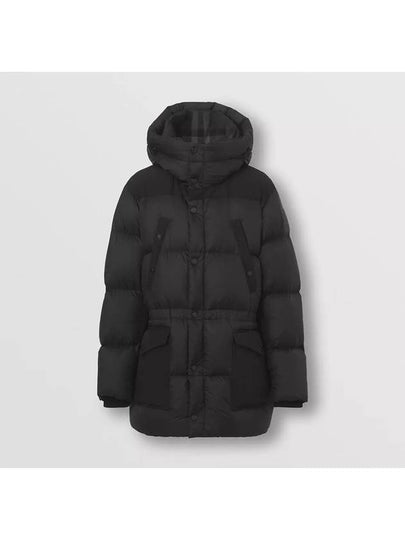 Logo Applique Nylon Puffer Coat Black - BURBERRY - BALAAN 2