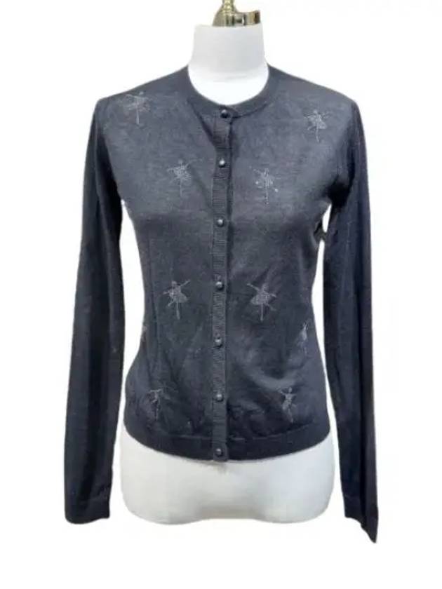 Grolla Ballerina Motif Silk Wool Cardigan Black - MAX MARA - BALAAN 2