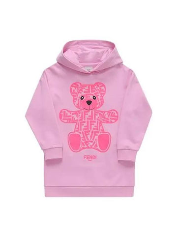 One Piece JFB625 5V0 F0U0J FF Teddy Bear Logo Hooded Kids - FENDI - BALAAN 1