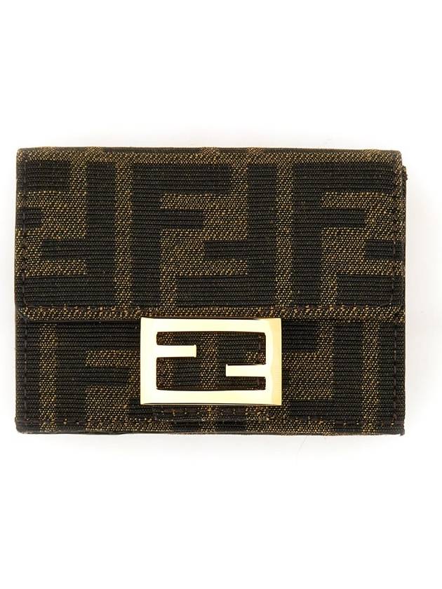 Baguette Micro Tri-fold Half Wallet Brown - FENDI - BALAAN 2