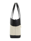 Charming Leather Canvas Tote Bag Black Nude - SALVATORE FERRAGAMO - BALAAN 5