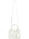 Galleria Shearling Mini Tote Bag White - PRADA - BALAAN 4