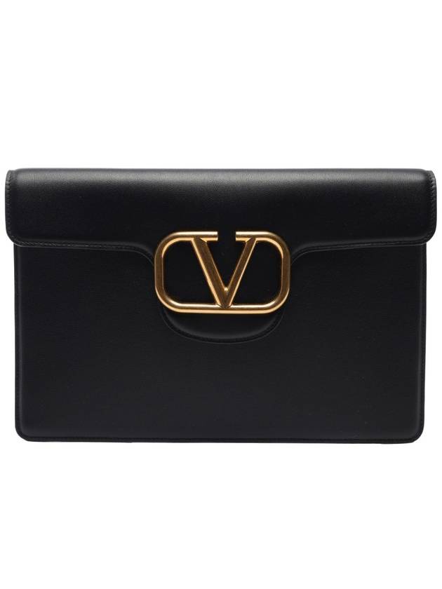 Women's V Logo Clutch Bag Black - VALENTINO - BALAAN 2