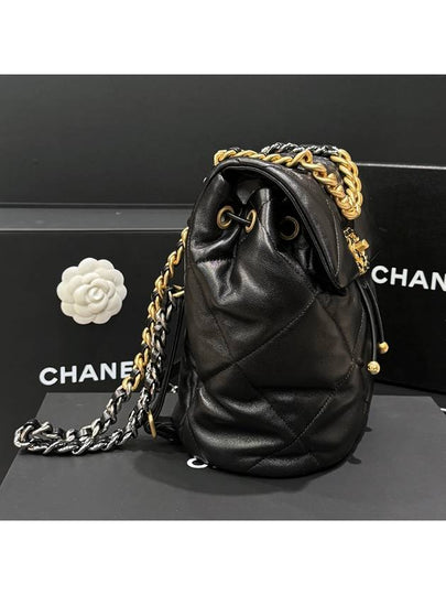 Backpack Nineteen 19 Black Chain Gold Plated CC - CHANEL - BALAAN 2