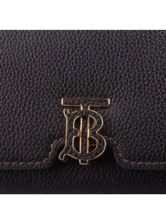 TB Logo Grainy Leather Continental Long Wallet Black - BURBERRY - BALAAN 4