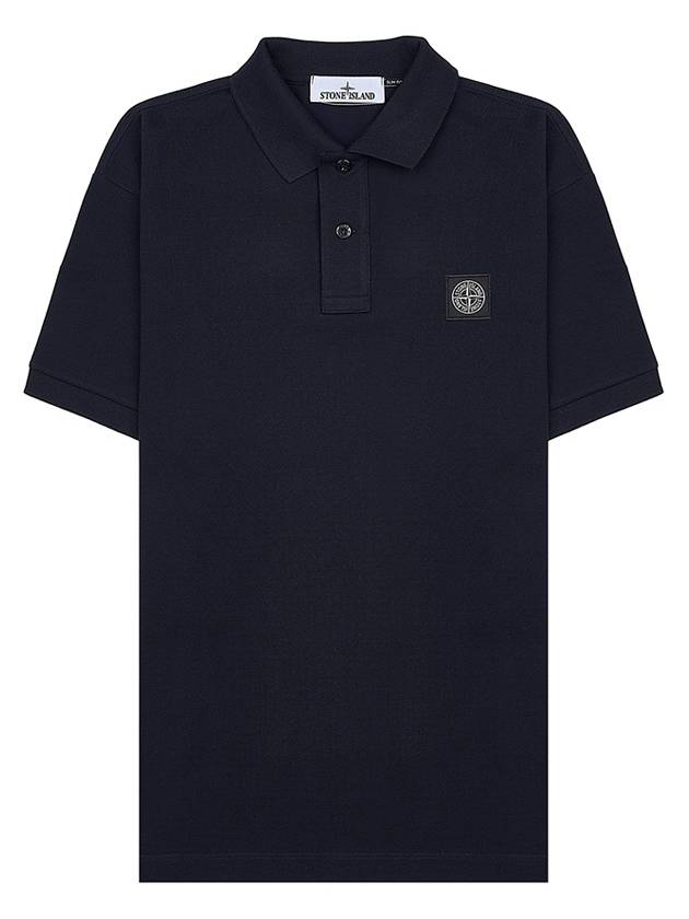 Pique Stretch Cotton Short Sleeve Polo Shirt Navy - STONE ISLAND - BALAAN 11