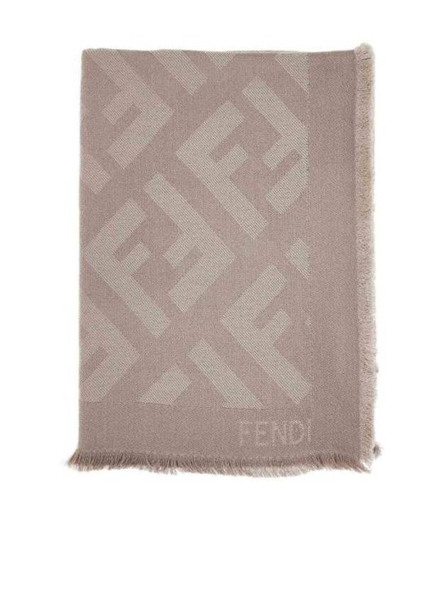 Wool Cashmere Shawl Scarf Dove Grey - FENDI - BALAAN 1