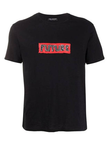 Future Legend Printing Short Sleeve T-Shirt Black - NEIL BARRETT - BALAAN 1