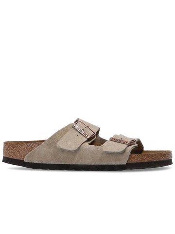 Birkenstock ‘Arizona BS’ Leather Slides, Women's, Beige - BIRKENSTOCK - BALAAN 1