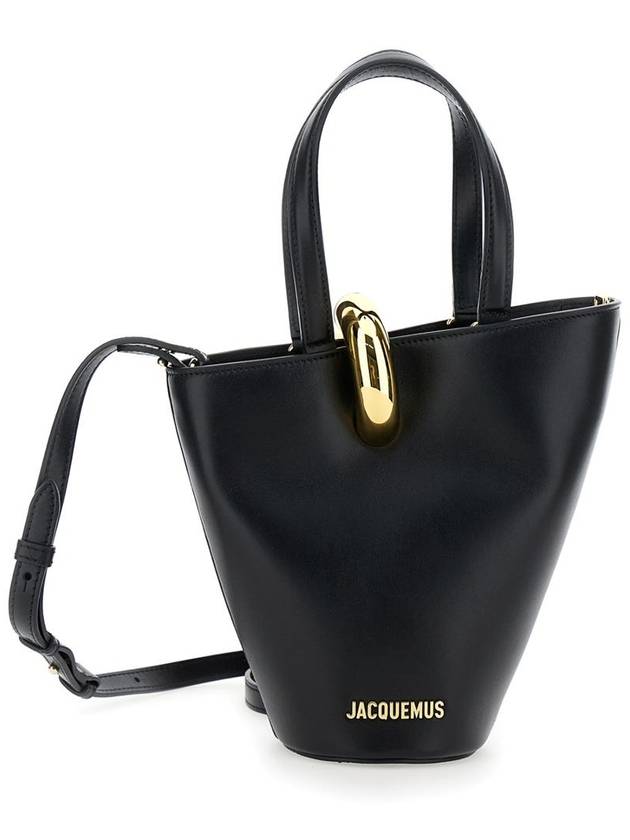 'Le Petit Bambola' Black Handbag With Ring Hardware Detail And Logo Lettering In Leather Woman - JACQUEMUS - BALAAN 2