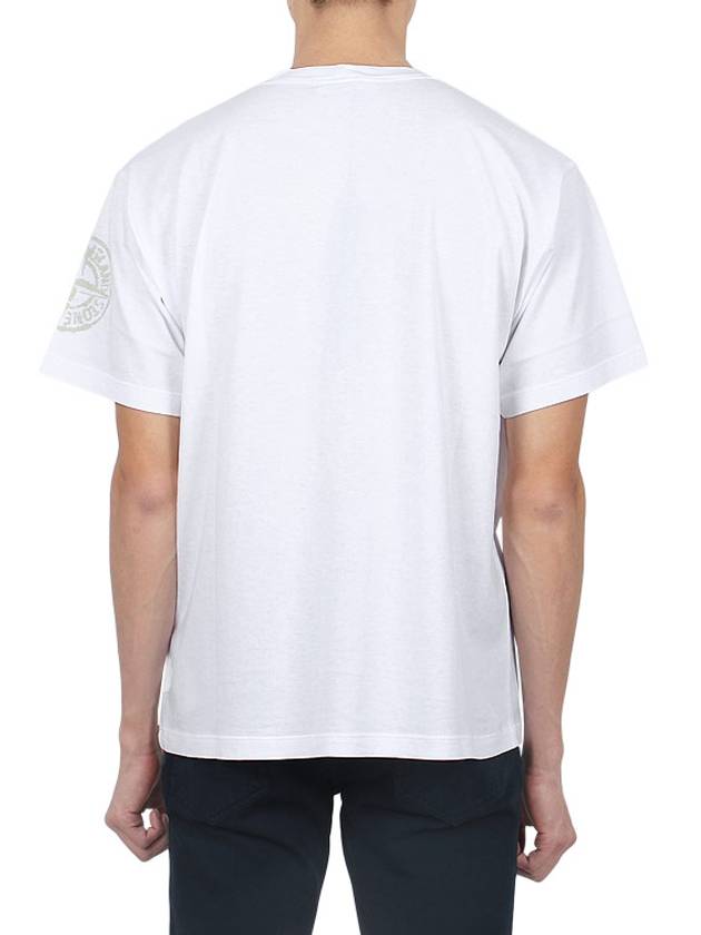 Compass Logo Round Short Sleeve T-Shirt White - STONE ISLAND - BALAAN 5