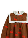 Kids cherry pleated brown dress 19750110 16 - MINI RODINI - BALAAN 4