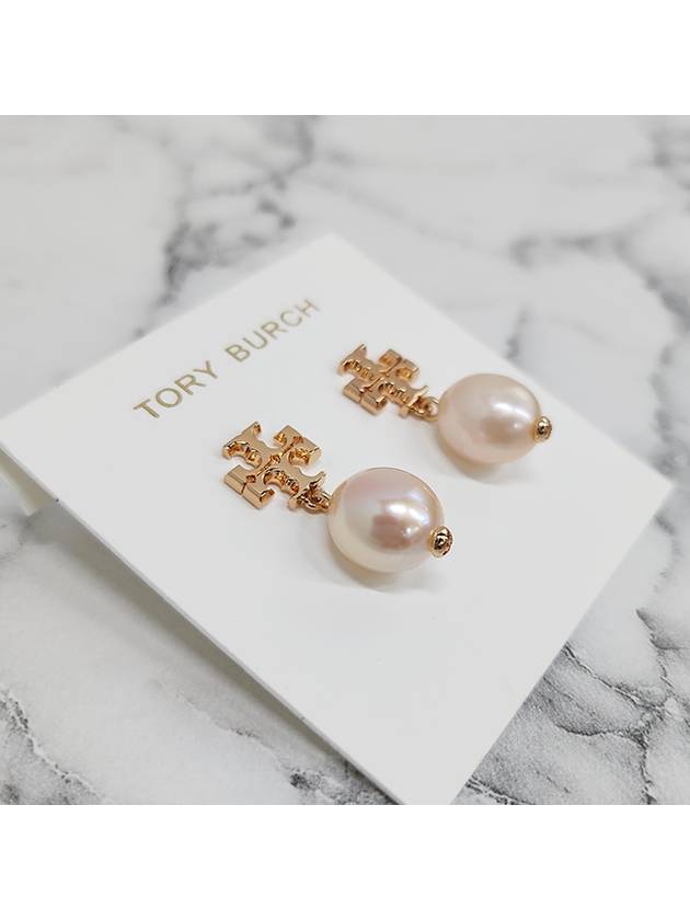 Kira Pearl Drop Earrings Champange Rose Gold - TORY BURCH - BALAAN 5