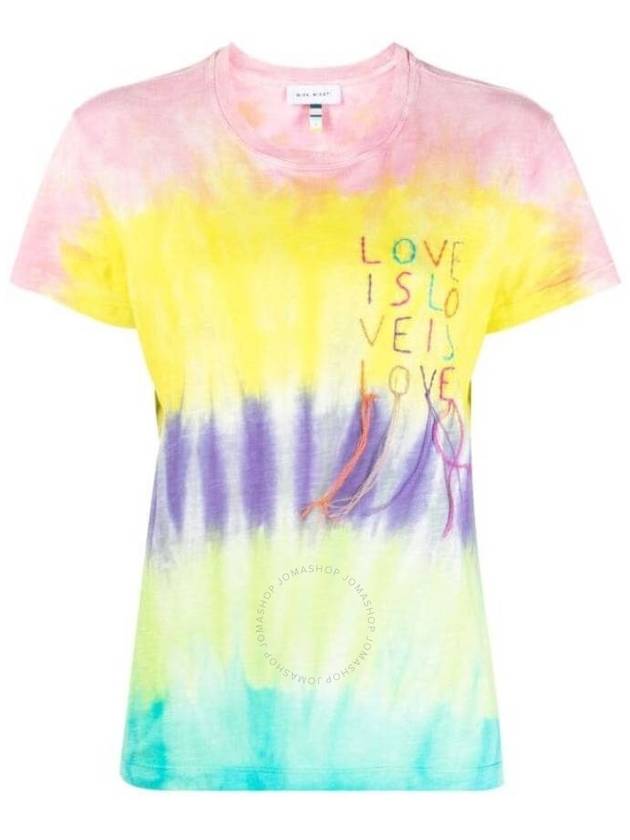 Mira Mikati Love Is Love Embroidered Tie-Dye T-Shirt, Size X-Small - MIRA MIKATI - BALAAN 1