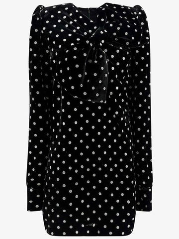 23 fw Velvet Dress WITH Lurex POLKADOTS Motif BF0R9081VD93EAC B0650786957 - BALMAIN - BALAAN 1