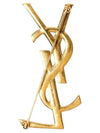 Snake Textured Monogram Brooch Gold - SAINT LAURENT - BALAAN 8