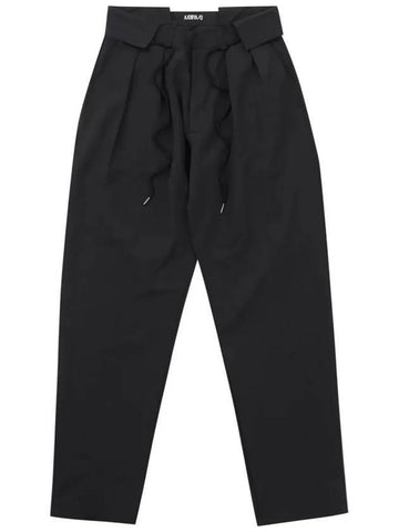 two-tuck nylon baggy straight pants black - AJOBYAJO - BALAAN 1