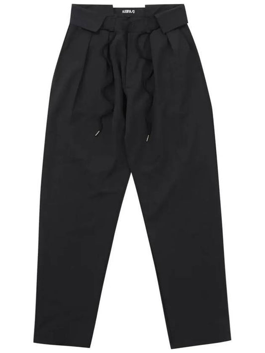 two-tuck nylon baggy straight pants black - AJOBYAJO - BALAAN 1