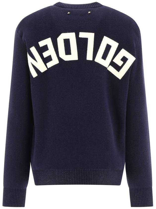 Back Logo Cotton Knit Top Dark Blue - GOLDEN GOOSE - BALAAN 3