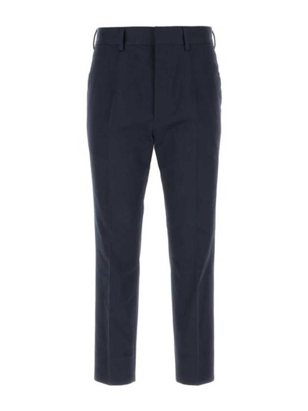 Triangle Logo Gabardine Straight Pants Navy - PRADA - BALAAN 2