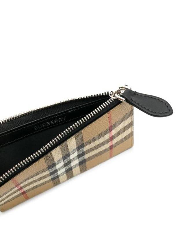 Check Zipper Card Wallet Beige - BURBERRY - BALAAN 4