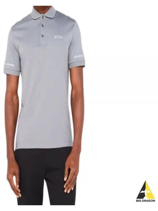Logo Print Polo Shirt Grey - HUGO BOSS - BALAAN 2