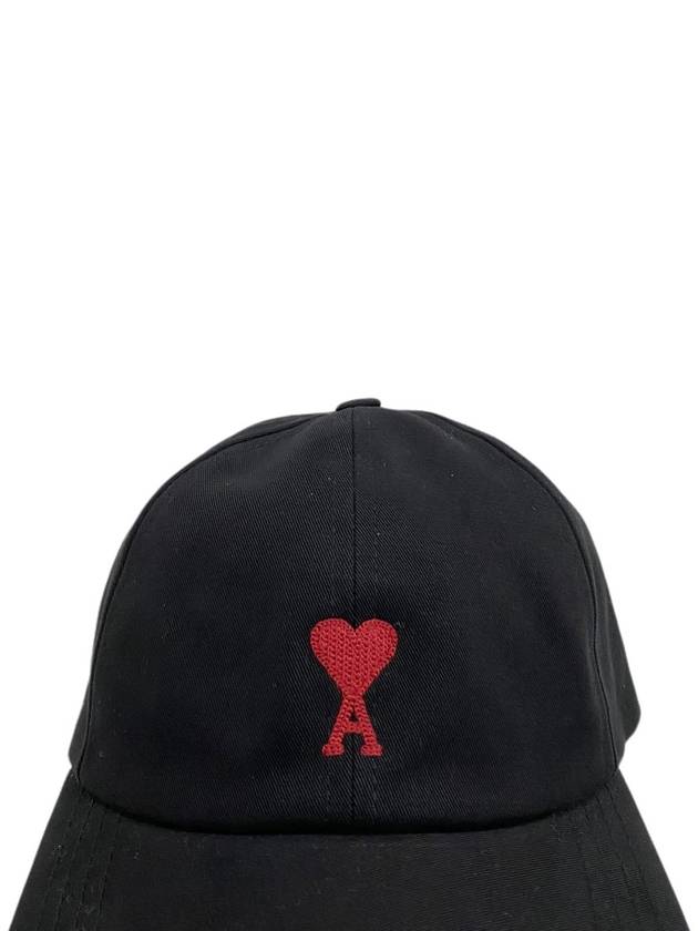 De Coeur Embroidered Logo Ball Cap Black - AMI - BALAAN 4