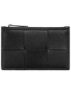 Maxi Intrecciato Zipper Coin Purse Black - BOTTEGA VENETA - BALAAN 2