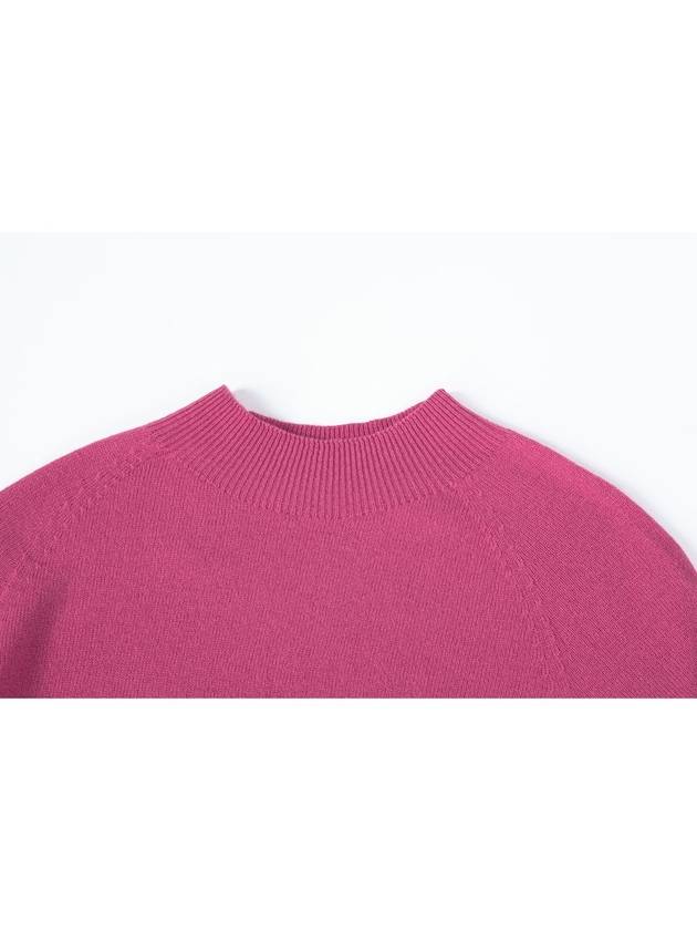 100% Wool Half Neck Shorts Sleeve Sweater Pink C3KPO76PK - CALLAITE - BALAAN 5