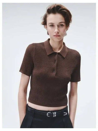 Rag Bone Women s Viola Polo T shirt Chocolate Domestic Product GM0024022818772 - RAG & BONE - BALAAN 1