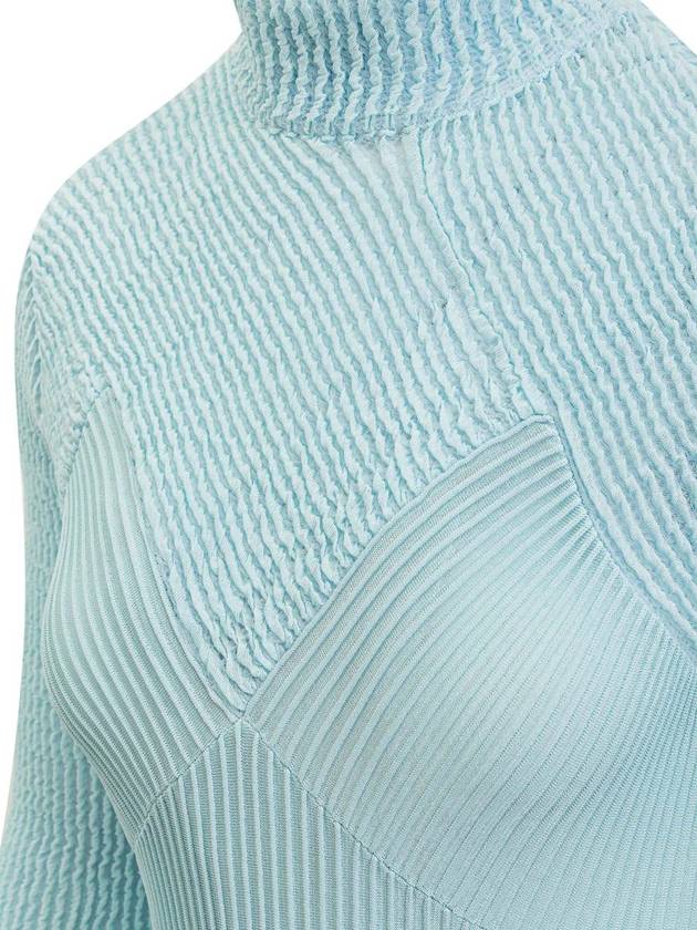 Women's Knit with Puncthed Midi Dress Aqua Marine - GIVENCHY - BALAAN 4