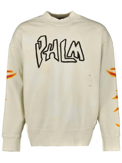 Graffiti Print Logo Sweatshirt PMBA065F22FLE0060310 - PALM ANGELS - BALAAN 2