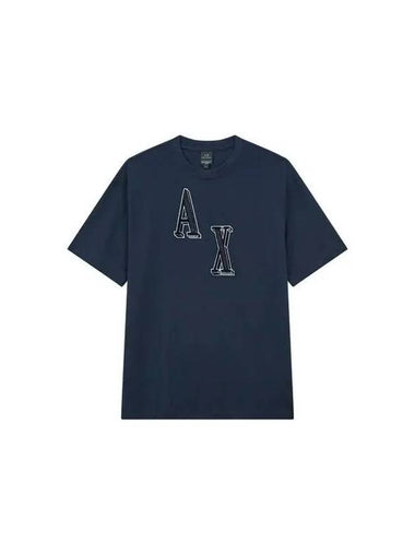 Men s Textured Logo Patch T Shirt Navy 271834 - ARMANI EXCHANGE - BALAAN 1