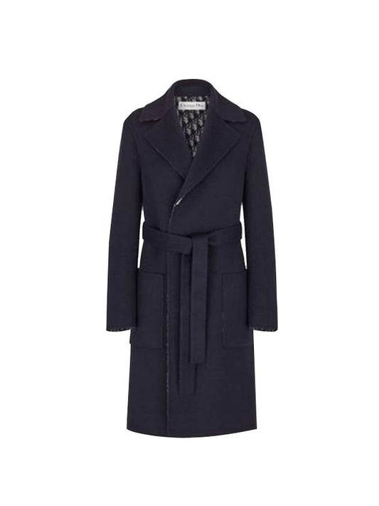 Oblique Motif Belted Trench Coat Navy - DIOR - BALAAN 1