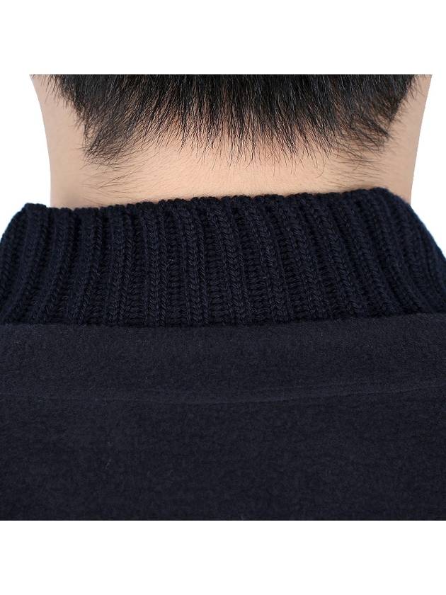 Garment Dyed Gauze Mock Neck Sweatshirt Navy - STONE ISLAND - BALAAN 9