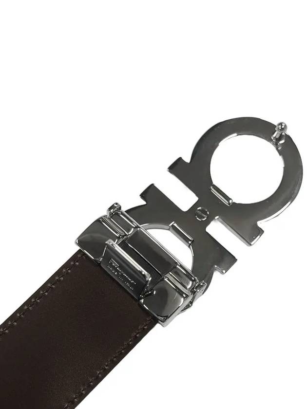 Gancini Reversible Adjustable Leather Belt Black Brown - SALVATORE FERRAGAMO - BALAAN 6