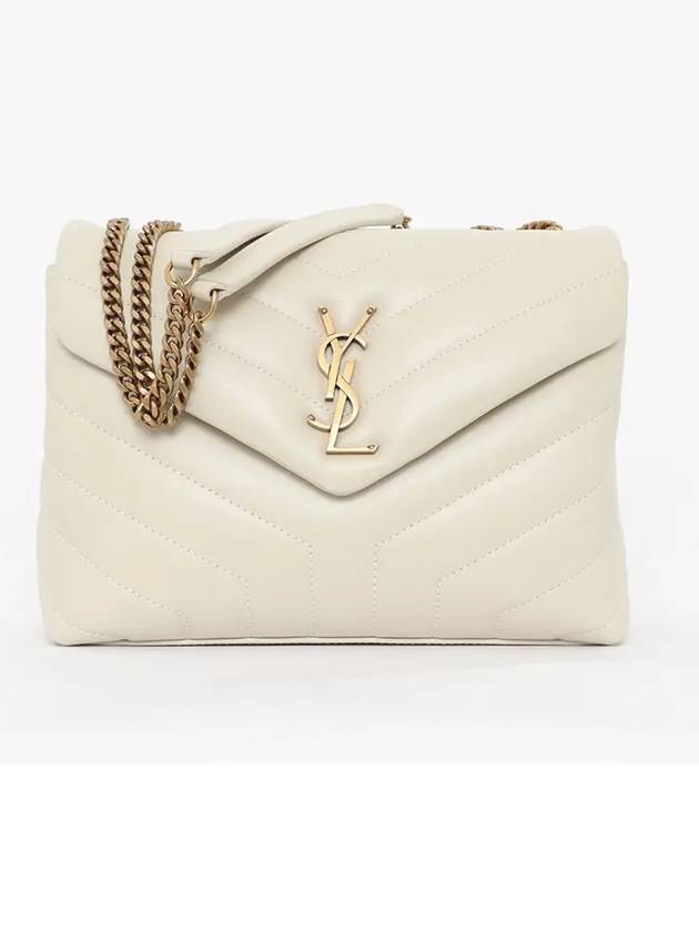 Bronze Monogram Loulou Matelasse Y Leather Small Shoulder Bag Blanc Vintage - SAINT LAURENT - BALAAN 3