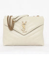 Bronze Monogram Loulou Matelasse Y Leather Small Shoulder Bag Blanc Vintage - SAINT LAURENT - BALAAN 3