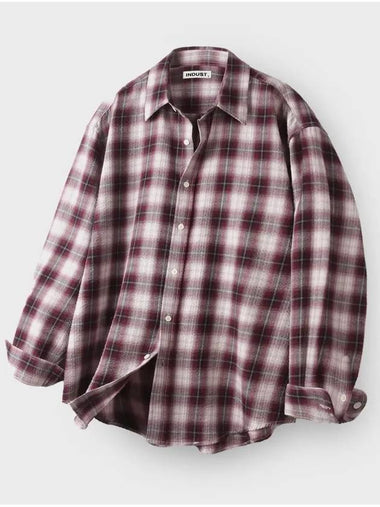 Prime Check Long Sleeve Shirt Burgundy - INDUST - BALAAN 1