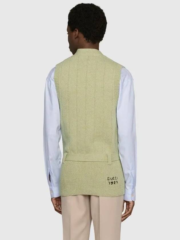 Men's Belted Wool Knit Vest 673870 - GUCCI - BALAAN 4