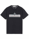 Tricromia One Print Garment Dyed Cotton Jersey Short Sleeve T-Shirt Black - STONE ISLAND - BALAAN 2