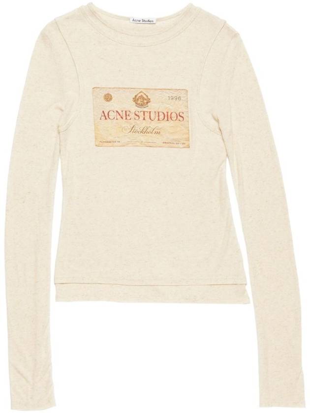 Logo Print Layered Short Sleeve T-Shirt Beige - ACNE STUDIOS - BALAAN 1