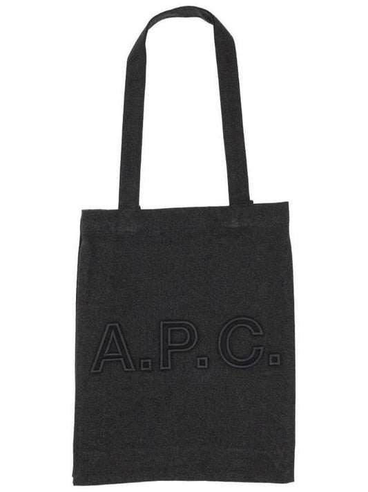 Lou Logo Denim Tote Bag Black - A.P.C. - BALAAN 1